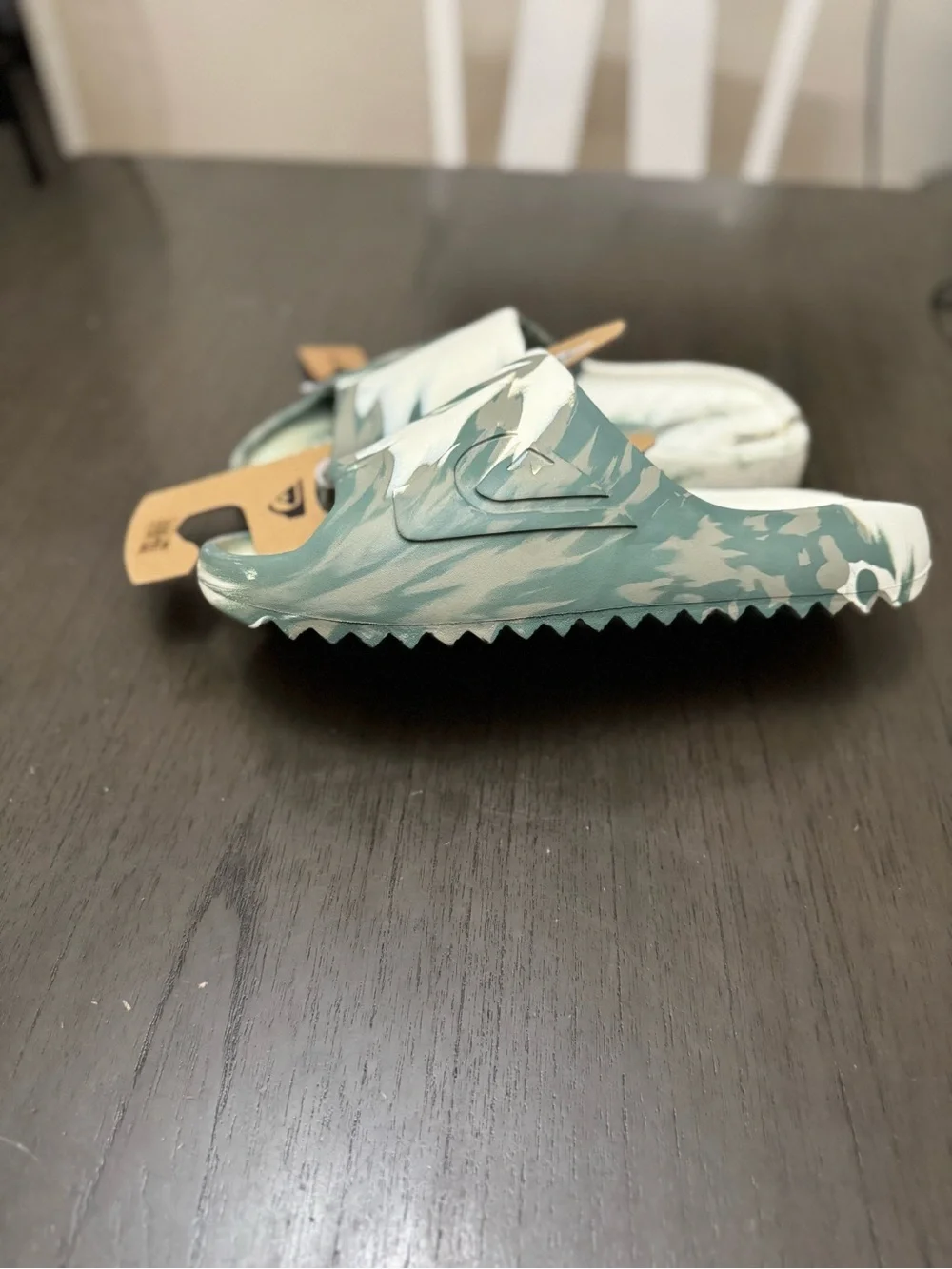 Quiksilver Marbled Teal & Cream Slide Sandals